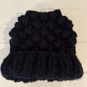 Free People Chunky Knit Black Beanie